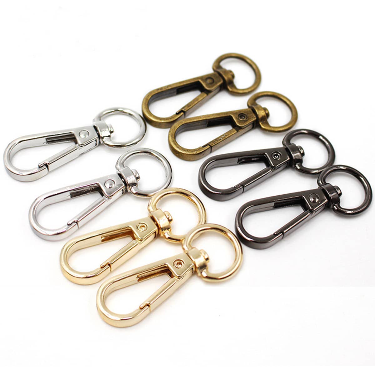 3/6/12/20/30 Pcs Swivel Spring Clip Hooks, D-Ring Lobster Clasp Swivel Buckle For DIY Craft Lanyard Making