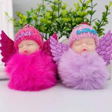 Ngẫu nhiên 2 món móc khóa dễ thương hình búp bê ngủ đáng yêu Mini Ball Kawaii móc khóa 10CM Love Webbing mặt dây chuyền lông mịn cho túi xe hơi, móc chìa khóa Pompom, móc chìa khóa búp bê phụ nữ ngọt ngào, móc chìa khóa búp bê có thể được sử dụng trong chìa khóa xe hơi, ví - Nhiều màu - Xem 4