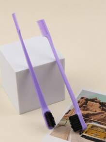 2pcs Double Head Eyebrow Brush -Hair Edge Brush Eyebrow Brush Double Head Brush Hair Styling Accessories Suitable For Barber Salon Uses