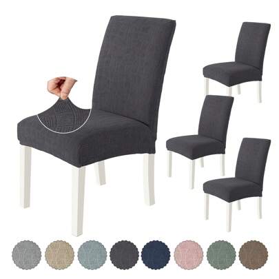  Ystyle Chair Covers With Backrest 4/6 Pieces, Kitchen Chair Covers, Stretch Chair Cover, Universal Dining Room Chair Covers, Washable Removable, Easy To Clean