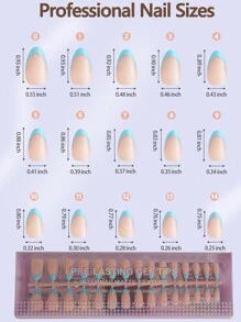150Pcs Medium-Long Natural Almond Classic 5-Color French Gel False Nail Tips, French Nail Tips Pressed On Nails, French Square 3-In-1 Gel Nail Tips For Diy Manicure, 15 Sizes Suitable For Women & Nail Salons Nail Supplies Nails