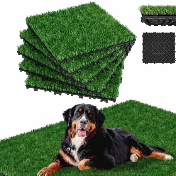 Kunstrasen Outdoor 30x30cm, Rasenfliesen Bodenbelag aus PE, 40mm Florhöhe, Rasenteppich mit Drainagefunktion, Grasteppich Kunststoffrasen Kunstrasenteppich Rasen Teppichboden Grasmatte, 11er Set/22er Set