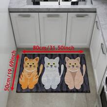 1 件舒适仿羊毛猫图案防滑地毯 - 非常适合浴室、厨房和入口 | 可机洗、吸水、防污 | 理想的家居装饰礼物 - 彩色 - 查看 12