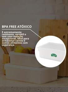 Kit 6 Rectangular Box 6.5L White Plasvale For Storing And Organizing Food And Objects With Practical Design And Resistant Material Ideal For Optimizing Spaces - 白色 - 查看 6