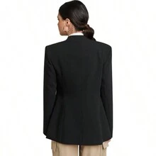 Saco Sastre Liso Negro Dama - Negro - Ver 3