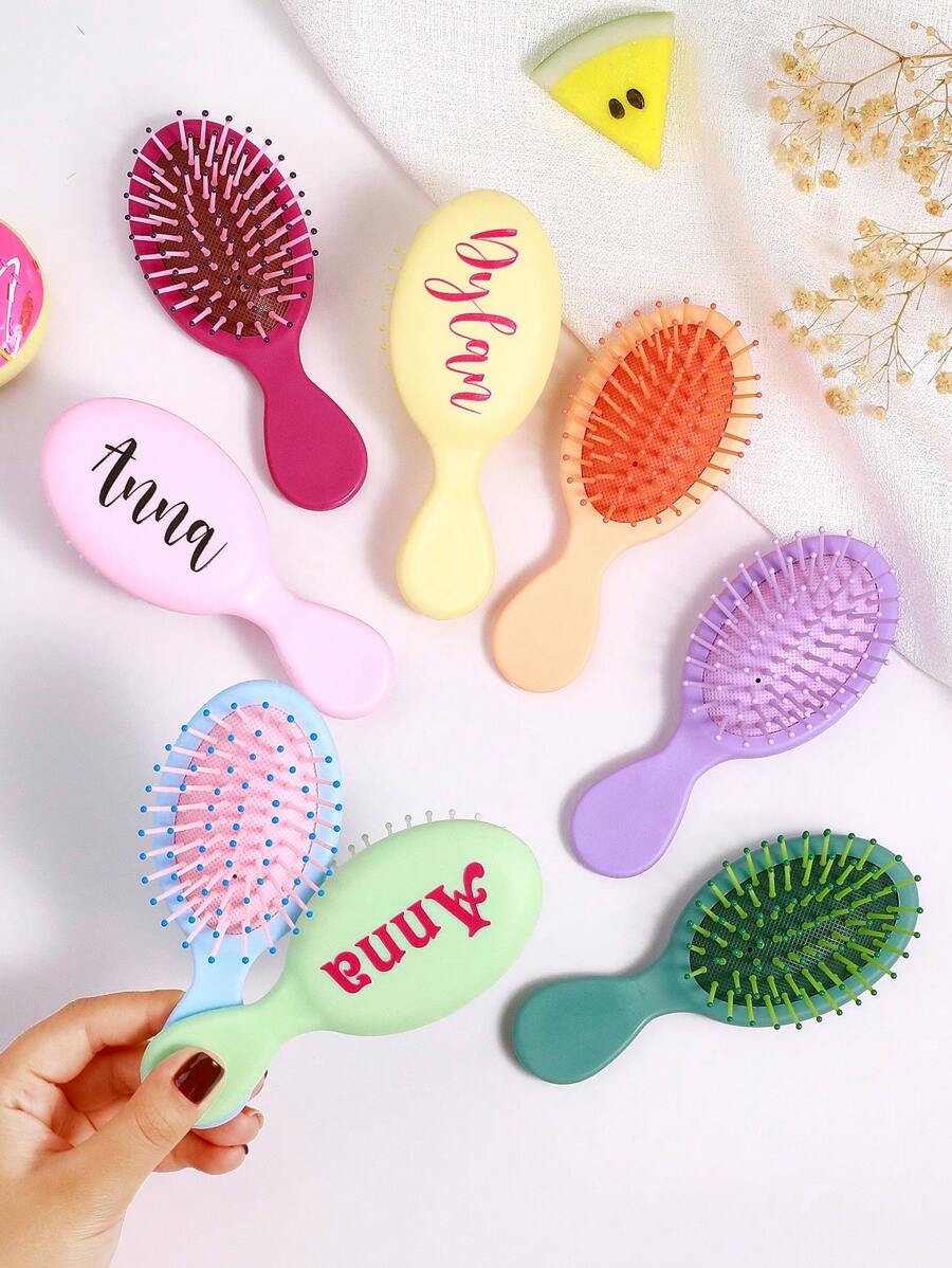 1pc Customized Children's Comb, Can Personalize Name, Mini Wet Hair Brush, Toddler Comb, Kids Comb, Baby Brush, Girls Gift, Dance, Cheerleading, Party Favor, Children's Travel Comb, Christmas Gift For Kids, Gift For Him, Gift For Friends, Toddler Gift, Personalized Children's Gift, Kids Gift, Children's Day Gift, Christmas Gift - Multicolor - View 1