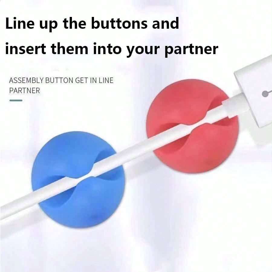 1 bộ sắp xếp quản lý cáp để bàn, dành cho cáp sạc, dây điện thoại, dây tai nghe, giá đỡ dây treo tường/đầu giường - Nhiều màu - Xem 1