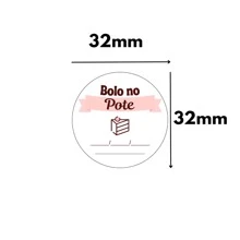 1,000 Round Sweet Cake In A Jar Adhesive Labels - White - View 2