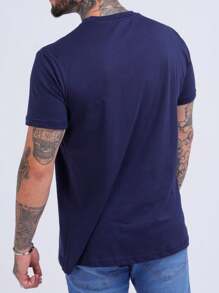 Men's Basic Plain Shirt Premium Cotton - Màu xanh hải quân - Xem 5