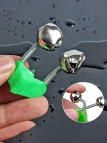 Sougayilang 1pc Plastic Clip Bite Alert Fishing Rod Bells Tackle Accessories Outdoors - Green - View 6