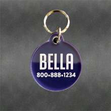 定制钥匙扣 - 宠物标签，现代风格，个性化，支持名称定制，圆形亚克力材质，适用于狗、猫、宠物 - 1 件 - 彩色 - 查看 6