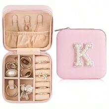 Hộp đựng trang sức mini hình chữ ngọc trai, Túi đựng khuyên tai, nhẫn màu hồng dễ thương, Túi đựng trang sức bằng da PU di động Túi đựng đồ trang điểm Túi đựng đồ trang điểm Túi đựng đồ trang điểm Túi đựng đồ trang điểm - Hồng - Xem 20