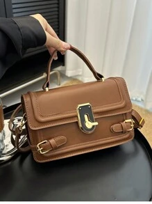 Túi xách nữ đeo vai PU Joker cao cấp thời trang mới mùa hè - màu nâu - Xem 5