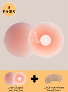 10CM/3.9英寸可重复使用可清洗圆形乳头贴，超薄乳头贴 - 淺粉色 - 查看 2