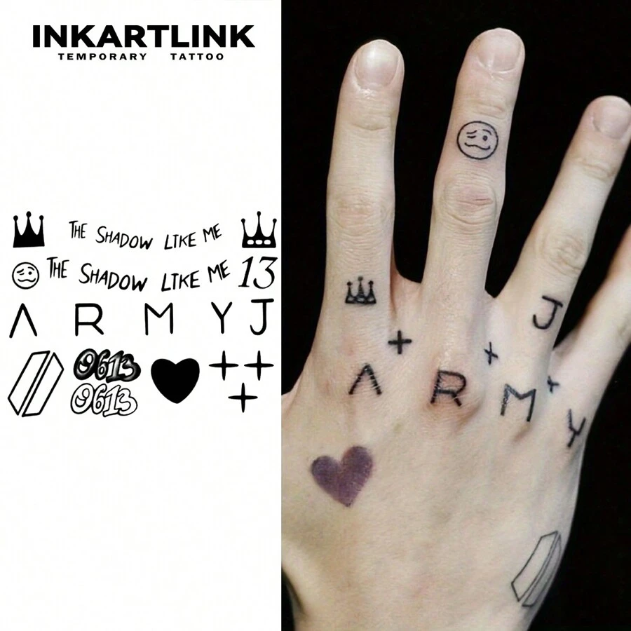 Công nghệ hình xăm tạm thời sáng tạo của INKARTLINK, Hình xăm bán vĩnh viễn, Chữ cái, Vương miện, Số, Hình xăm thực tế, Hình xăm nhịp tim, Hình xăm tạm thời, Hình xăm giả, Không thấm nước, Hình xăm chân thực, Hình xăm thiết kế theo sở thích, Hình xăm nước ép, Hình xăm thực vật