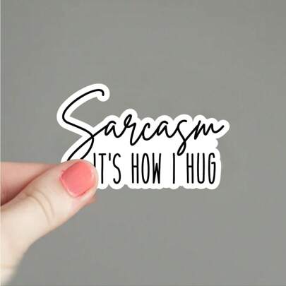 3pcs Sarcasm It's How I Hug, Sarcasm Sticker, Laptop Stickers, Funny Stickers, Sarcasm Laptop Decals, Tumbler Sticker, Water Bottle Sticker,Self-Adhesive, Single Use, Fade-Resistant, Perfect For Laptops, Water Bottles, Cars Back To School