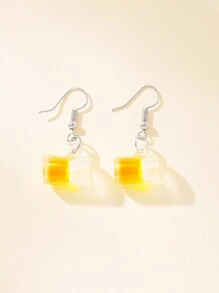 Beer Drop Earrings - Yellow - View 2