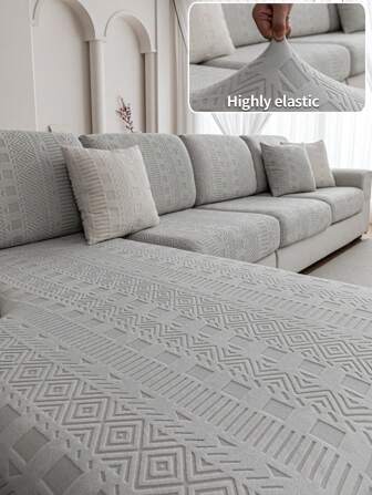 1 件弹性 4 季通用弹力沙发座垫套，现代简约防滑沙发套适用于 L 型沙发和 1/2/3/4 座沙发