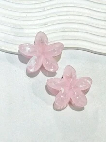 1 件韩式时尚渐变花朵亚克力发夹，大理石图案创意发饰，大雏菊花发夹，时尚可爱，适合日常佩戴（轻微划痕和污渍属于正常现象，不会影响使用） - 彩色 - 查看 2