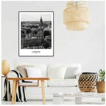 1 件现代纽约伦敦巴黎城市墙艺术风景海报和印刷品黑白图片适用于客厅家居装饰，无框架 - 黑與白 - 查看 20