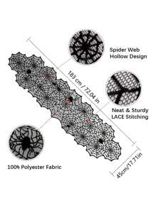 1 Máy Tính Màu Đen Mạng Nhện Bàn Chạy/Khăn Trải Bàn Cho Tiệc Kinh Dị Halloween, Bàn Ăn, Trang Trí Lò Sưởi - màu đen - Xem 6