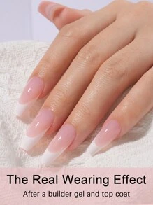 120 cái/túi đầu móng tay, mực bụi, viền trắng kiểu Pháp mới, đầu móng tay gel mềm phủ toàn bộ màu hồng nhạt nâng cấp không cần giũa, 15 kích cỡ, đầu móng tay gel giả acrylic cho dụng cụ làm móng tay tự làm - Nhiều màu - Xem 5