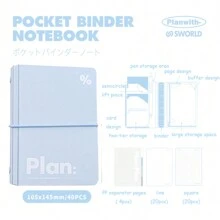 Cuaderno mini A7 ultra compacto - Diseño de simplicidad de dos tonos - 44 hojas sueltas para scrapbook y planificador - Carpeta portátil de 6 anillas para estudiantes y profesionales