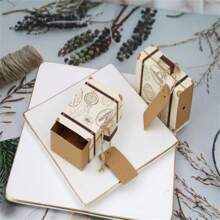 12/50 chiếc Kraft DIY Vintage Mini Vali Hộp Kẹo Có Thẻ Bao Bì Sôcôla Hộp Quà Tặng Tiệc Cưới Ủng Hộ Cho Khách - Nhiều màu - Xem 3