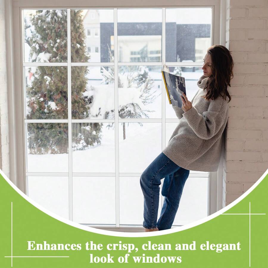 4 Rolls 60 Feet Window Grille Inserts Grid Kit Self Adhesive Peel And