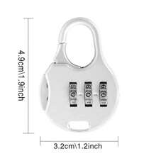 Mini Dial Digits Code Number Password Combination Padlock Travel Security Lock For Luggage Lock Padlock Gym Suitcase Drawer Zipper Password Lock Hanging Lock Outdoor Waterproof Padlock For School Gym Locke - Silver - View 2
