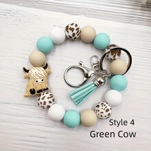 1 Gói Mặt Dây Chuyền Túi Hình Con Bò Hoạt Hình Đầu Bò Nâu Vòng Tay Hạt Silicon Móc Khóa Túi Phụ Kiện Tua Rua Cổ Tay Kiểu Phương Tây Cổ Điển Cho Phụ Nữ Phụ Kiện Túi Thiết Yếu Cho Du Lịch Và Dã Ngoại Thích Hợp Làm Quà Tặng - Nhiều màu - Xem 5