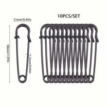 10pcs/Pack Heavy Duty Pins - Super Large, Multipurpose, Suitable For Clothing, Blankets, Home Decor And Crafts - Available In Bronze, Silvery Grey, Black