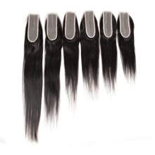 Lynlyshan 2X6 Straight Remy Human Hair Lace Closure Customized 12-22 Inches Virgin Brazilian Human Hair Lace Closure - Natural Black - Xem 1