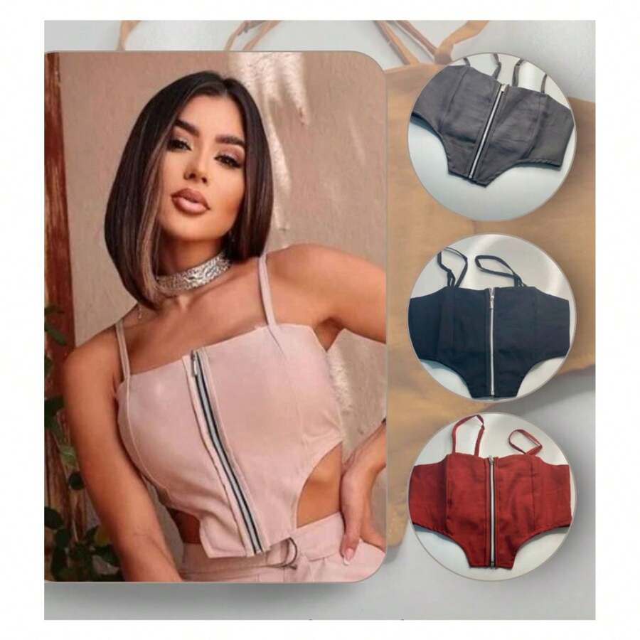 LULY ZIPPER CROP - màu xanh lá - Xem 1