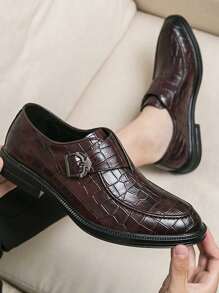 流苏设计正式平底格纹商务便鞋，英伦风格男士休闲正装鞋 - 棕色 - 查看 16