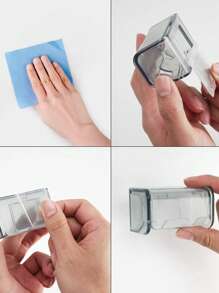 1 Giá treo bàn chải đánh răng gắn tường có nắp đậy, thích hợp cho phòng tắm, giá treo bàn chải đánh răng tự dính màu xám, hộp đựng bàn chải đánh răng, thích hợp cho phòng tắm vòi sen, xe RV, xe cắm trại, phòng tắm. - Xám - Xem 7