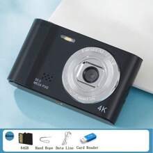 Máy ảnh kỹ thuật số 4K 50 Megapixel HD Máy ảnh tự sướng du lịch Màn hình 2,4 inch Quà tặng cấp thấp cho trường học Máy ảnh tự sướng mini Retro - màu đen - Xem 15