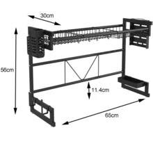Dish Drainer Dry Drainer Kitchen Hanging Dish Drainer - màu đen - Xem 4