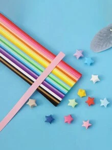 540 tiras de papel de origami de estrellas hechas a mano para tarjetas de regalo, decoración de fiestas, manualidades, estrellas de cinco puntas, papel para dibujar, papel rosado, kit de quilling de papel