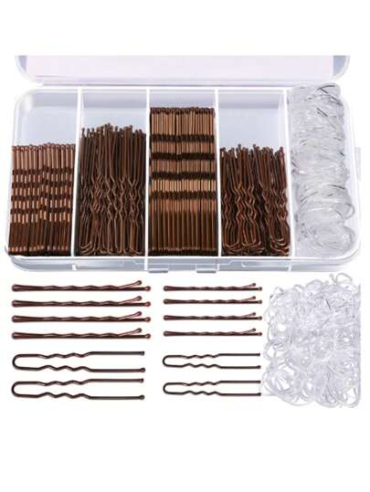 300pcs Basic Hairpin Styling Set, U-Shaped Clips & Straight Clips, School Stuff, Gifts