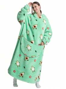 Oversized Wearable Blanket Hoodie Plush Soft Warm Hoodie Blanket, Comfy Sweatshirt With Big Pocket For Women & Men Adults