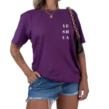 Women's Yeshua T-Shirt Personalized Religious Christian Comfortable Lightweight - 黑色 - 查看 2