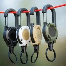 1 pièce Porte-clés rétractable avec câble en acier - Matériel de camping multifonctionnel, support de clé anti-perdu, en acier inoxydable