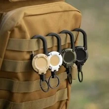 1 pièce Porte-clés rétractable avec câble en acier - Matériel de camping multifonctionnel, support de clé anti-perdu, en acier inoxydable