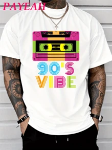 PAYEAH 90s Vibe For 90s Music Lover T-Shirt (Single Piece)100% Cotton 220g Heavy Cotton T Shirt - 白色 - 查看 1