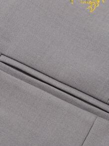 2 件套年轻男孩正式西装外套 + 裤子套装，表演服，花童服，适合婚礼、学校典礼、秋季 - 灰色 - 查看 8