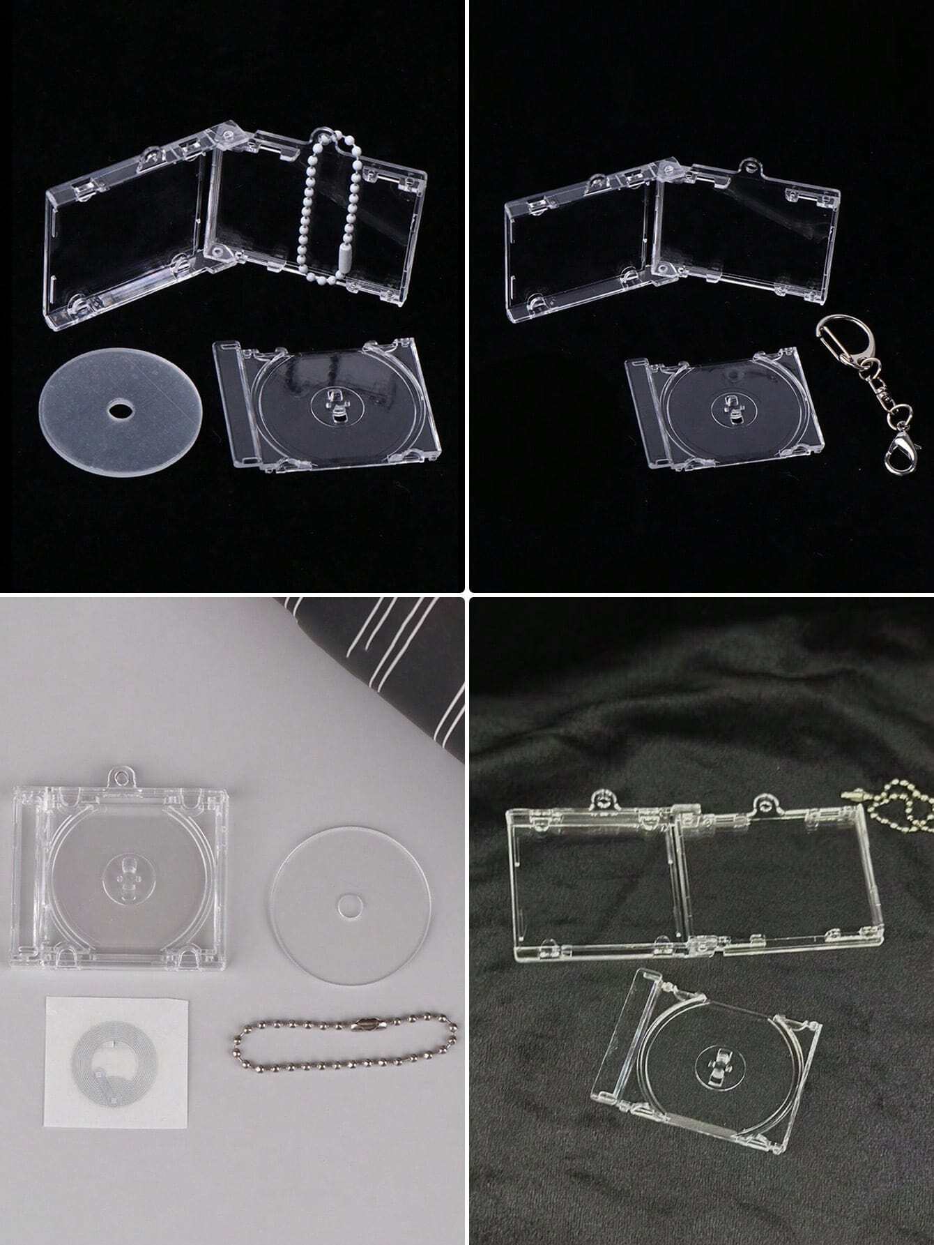 1/2/5PCS Mini CD Box Album Record Pendant Keychain Diy Acrylic ...