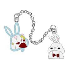 Bộ trâm cài áo dài hình thỏ dễ thương cho nam nữ, ghim tráng men động vật, huy hiệu áo khoác jeans chất lượng cao, quà tặng trang sức tình bạn - Nhiều màu - Xem 13