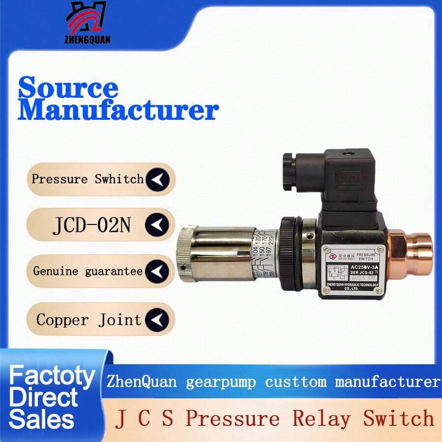 Factory Direct Industrial Pressure Controller Switch JCS-02N, Adjustable 30-210bar Medium Pressure Oil Pressure Switch - Black - View 1