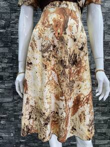 Vestido Marmoleado Largo de Mujer en Color Café - Talla Extra Grande - Café - Ver 6